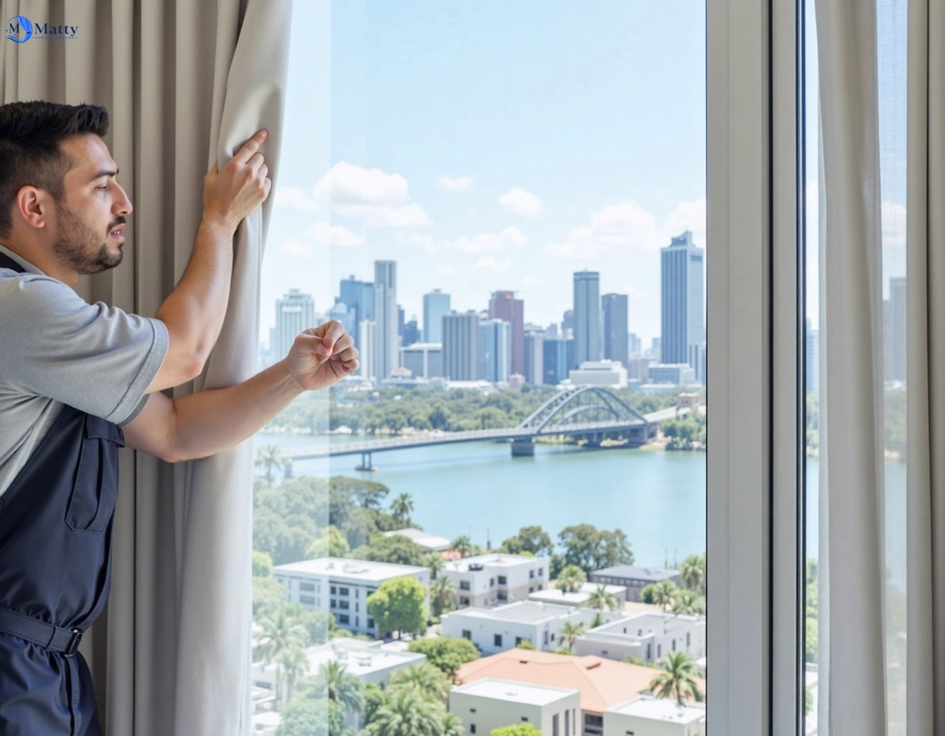Professional curtain steam cleaning service parkwood QLD by Matty Curtain Cleaning