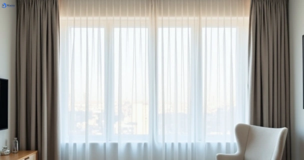 Freshly steam cleaned curtains in parkwood QLD